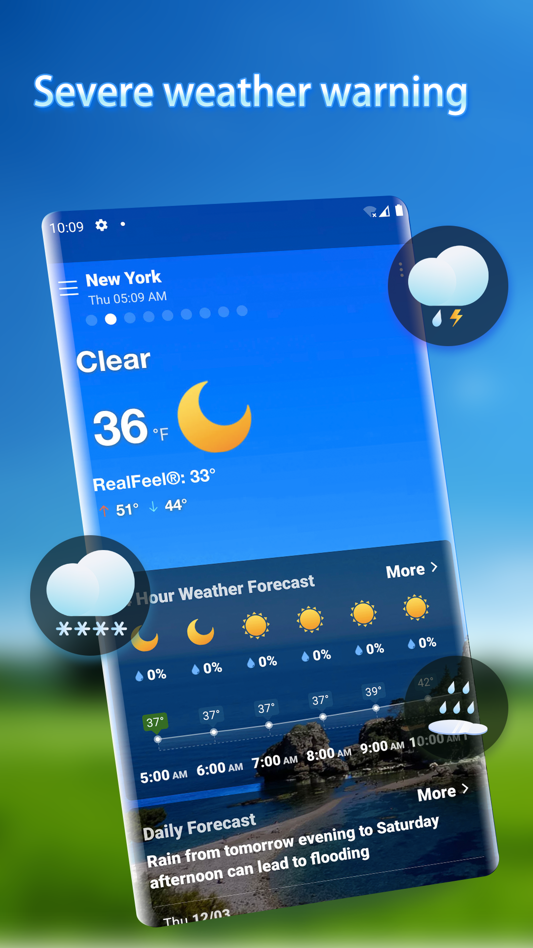 اسکرین شات 6 برنامه Local Weather Alerts - Widget