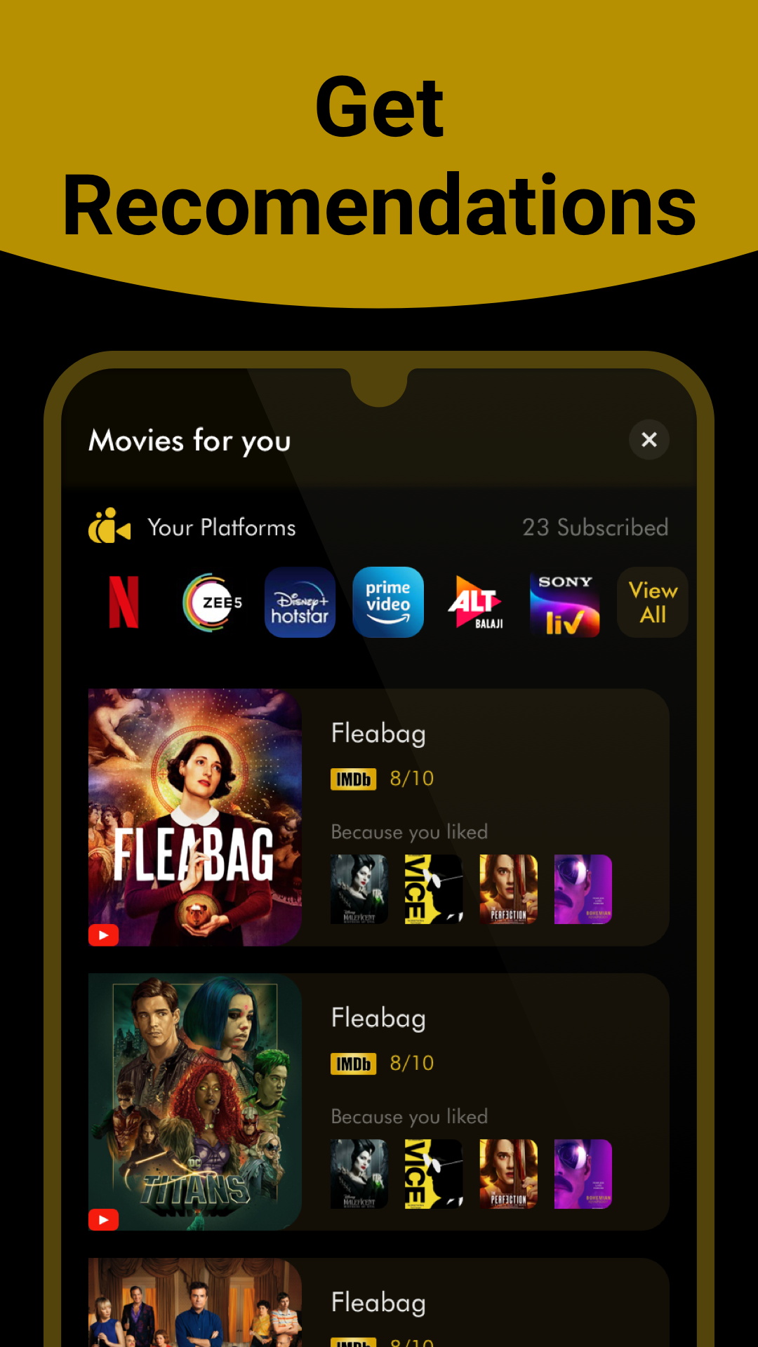 اسکرین شات 3 برنامه TV Lens : Movies, Shows on OTT