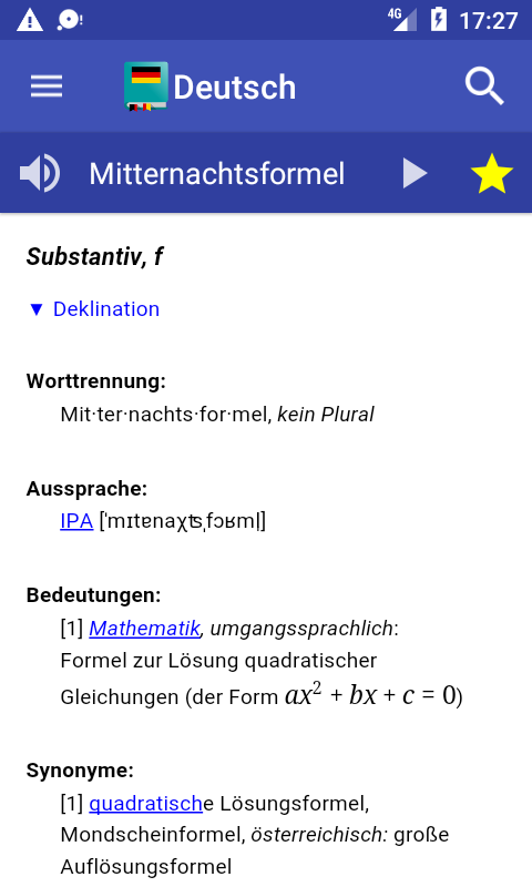 اسکرین شات 1 برنامه German Dictionary Offline