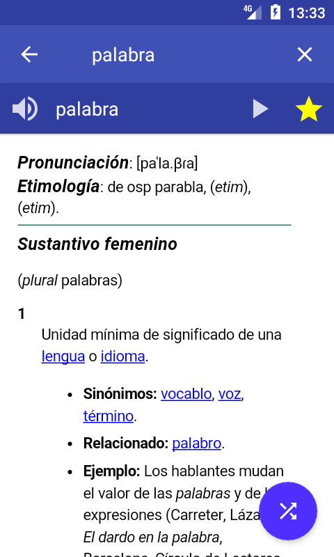 اسکرین شات 1 برنامه Spanish Dictionary - Offline