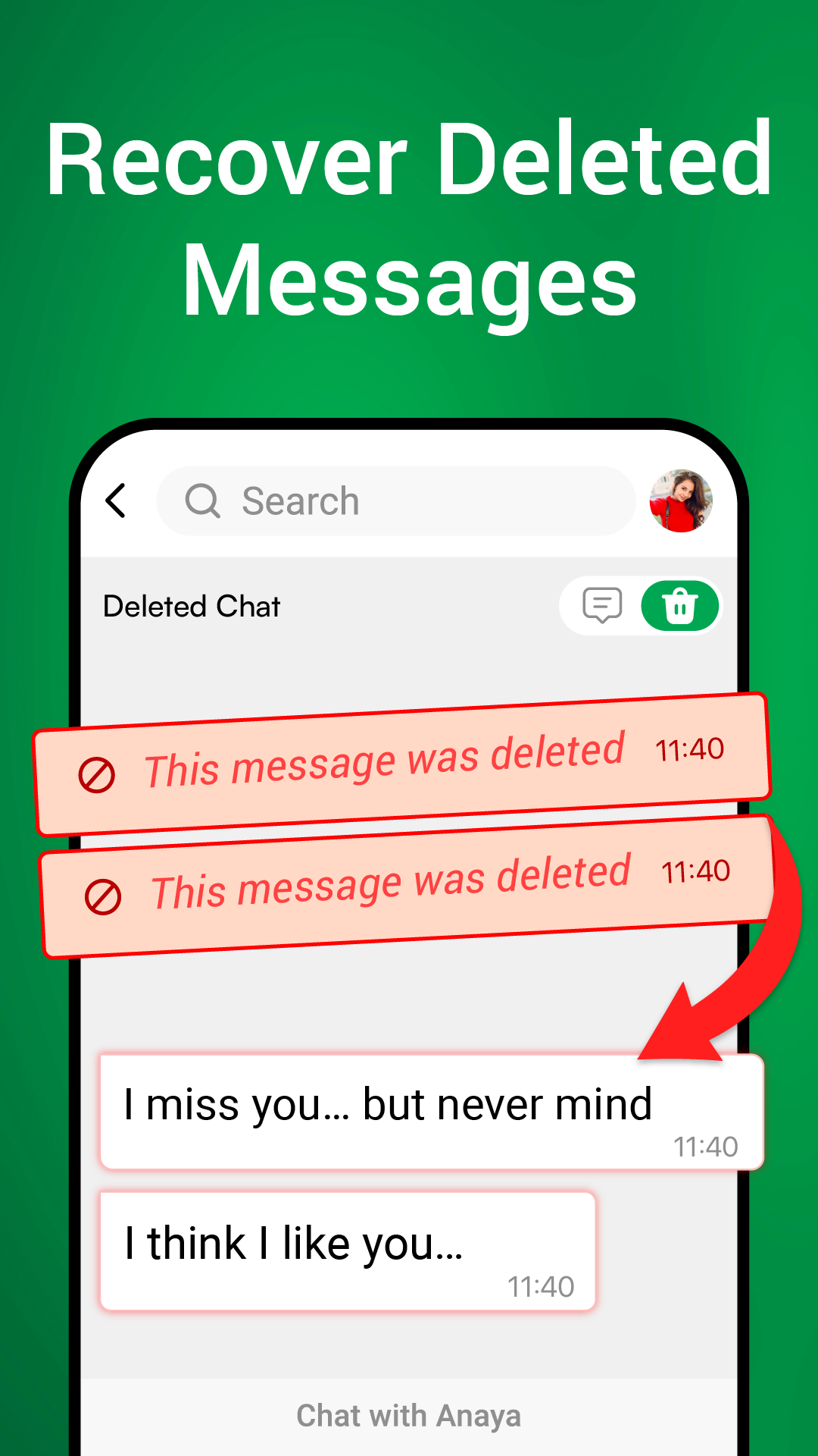اسکرین شات 1 برنامه Recover Deleted Messages