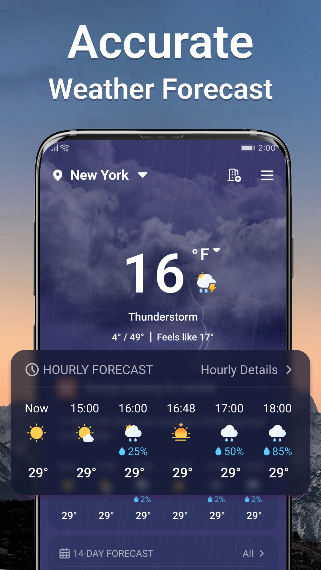 اسکرین شات 1 برنامه Weather Live - Forecast&Alert