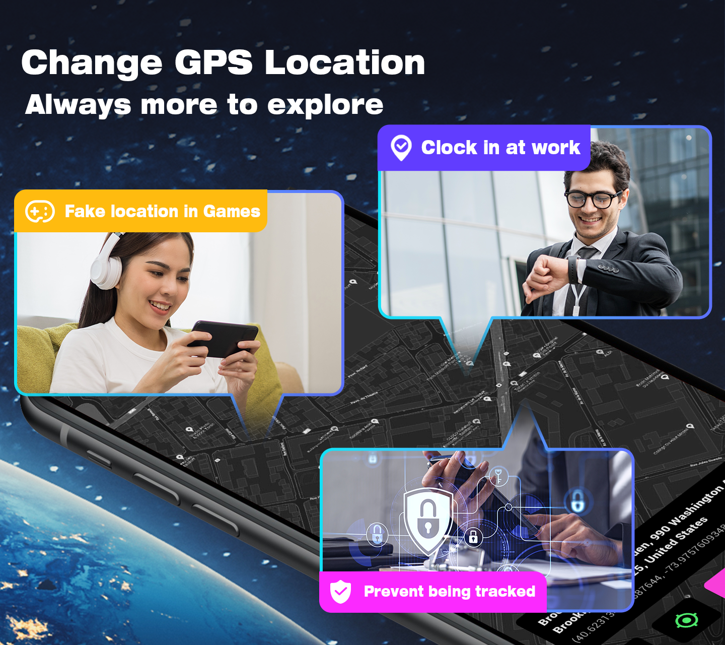 اسکرین شات 8 برنامه Gmocker: Fake GPS Location