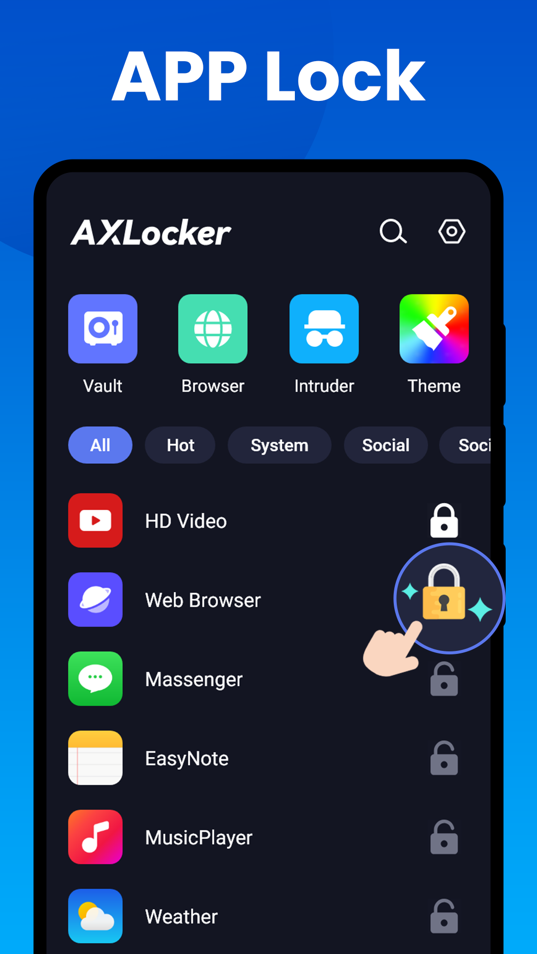 اسکرین شات 1 برنامه App lock - Fingerprint,Applock