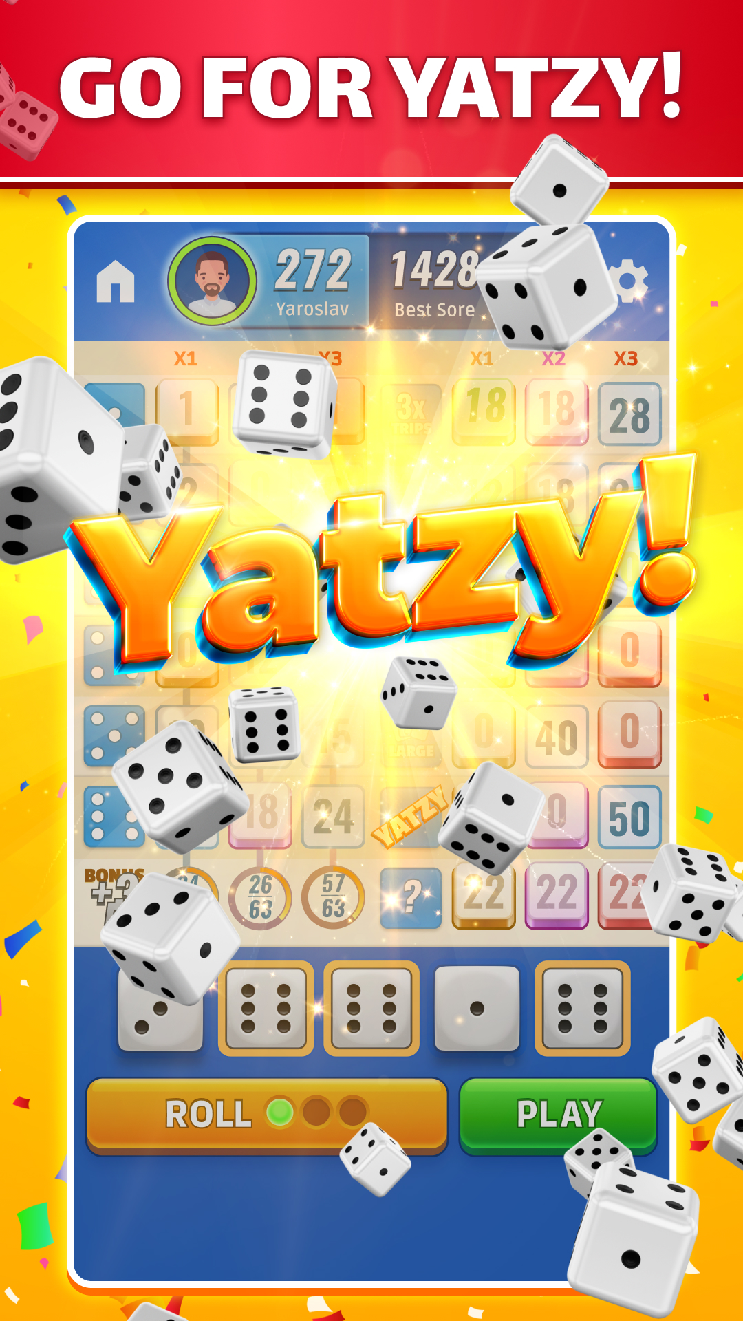 اسکرین شات 1 بازی Yatzy: Dice Game Online