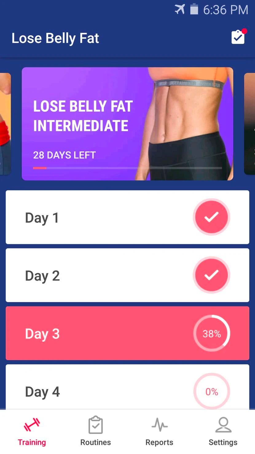 اسکرین شات 8 برنامه Lose Belly Fat  - Abs Workout