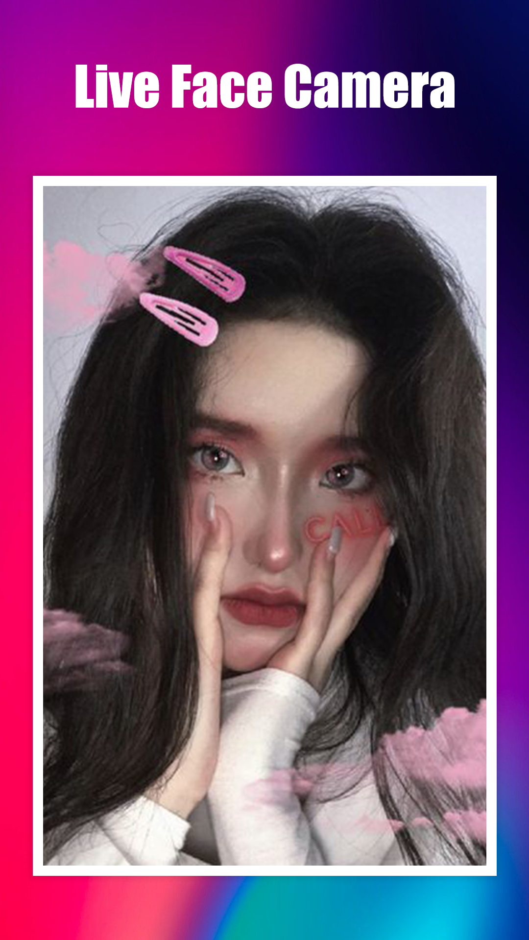 اسکرین شات 2 برنامه Live Face Camera