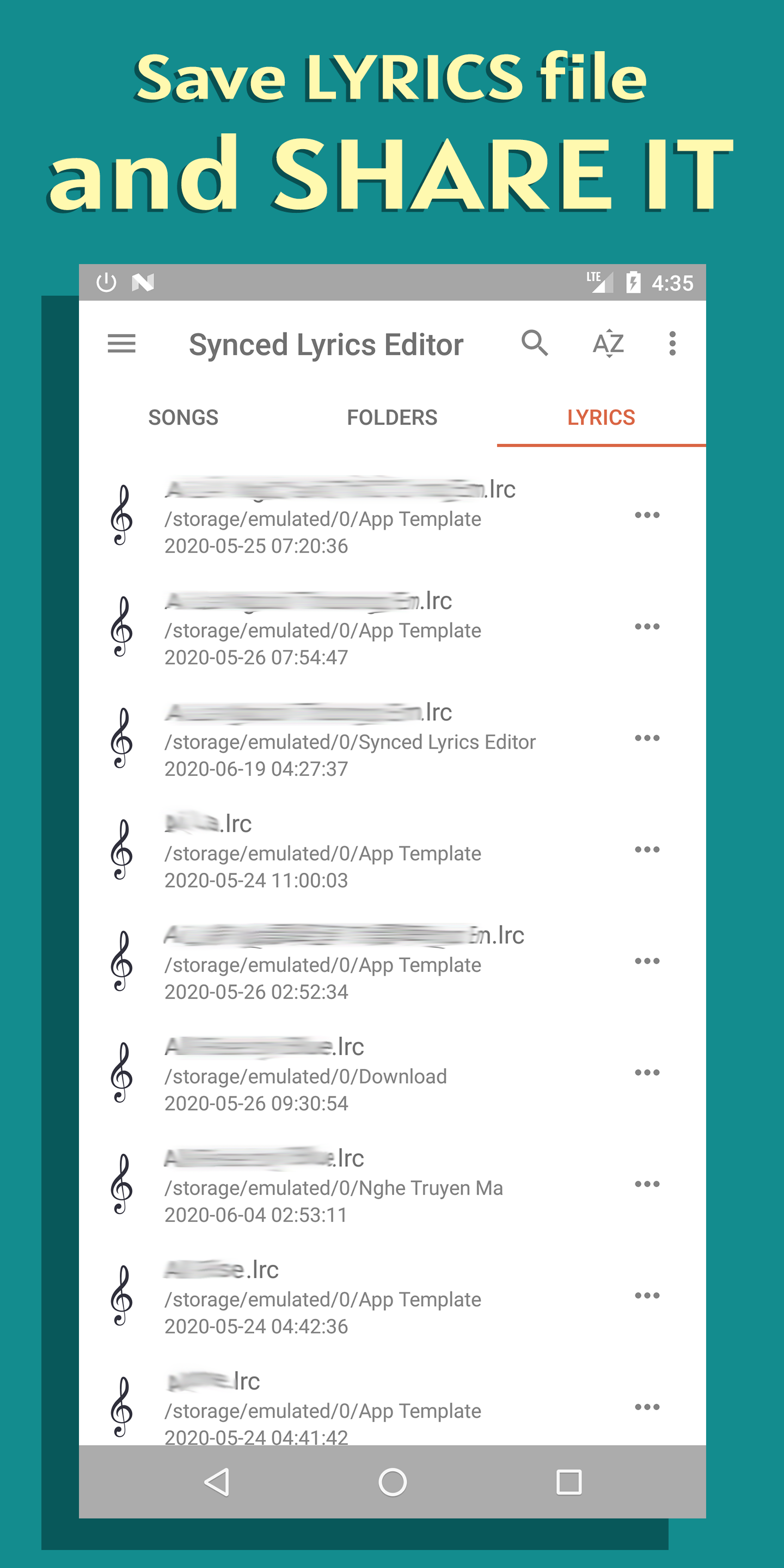 اسکرین شات 5 برنامه Lyrics Editor: Make Lyrics