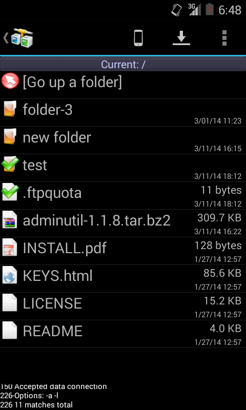 اسکرین شات 2 برنامه AndFTP File Manager