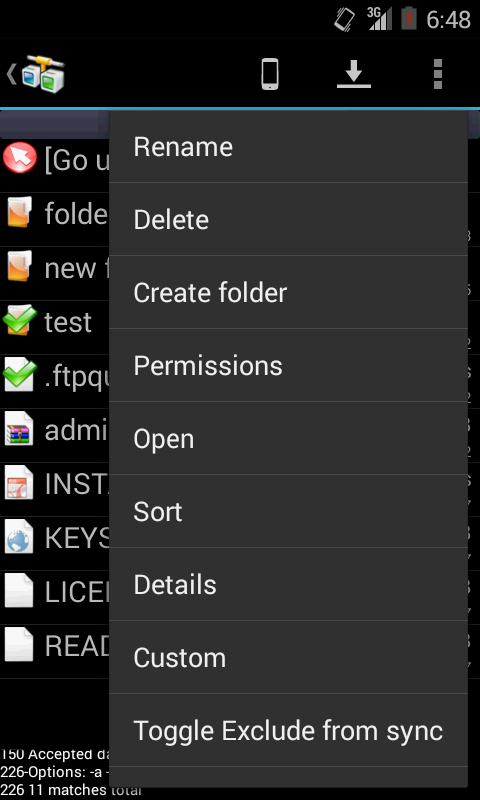 اسکرین شات 5 برنامه AndFTP File Manager
