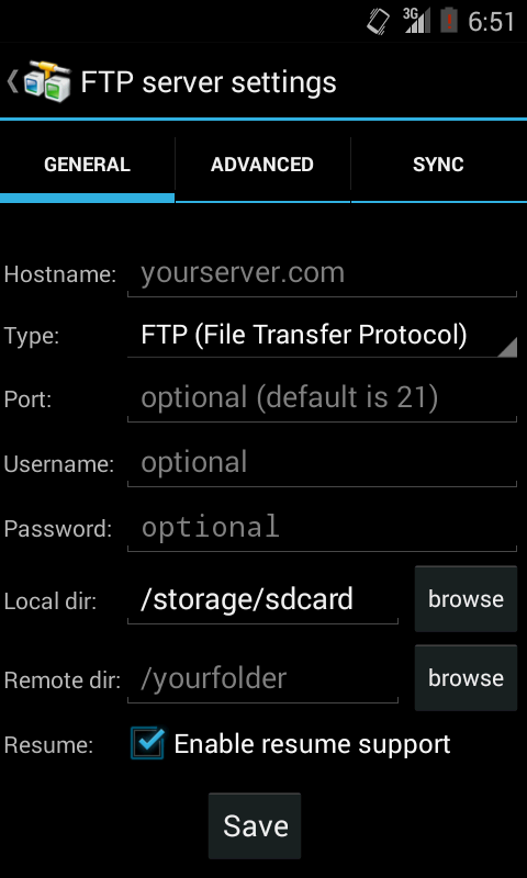 اسکرین شات 3 برنامه AndFTP File Manager