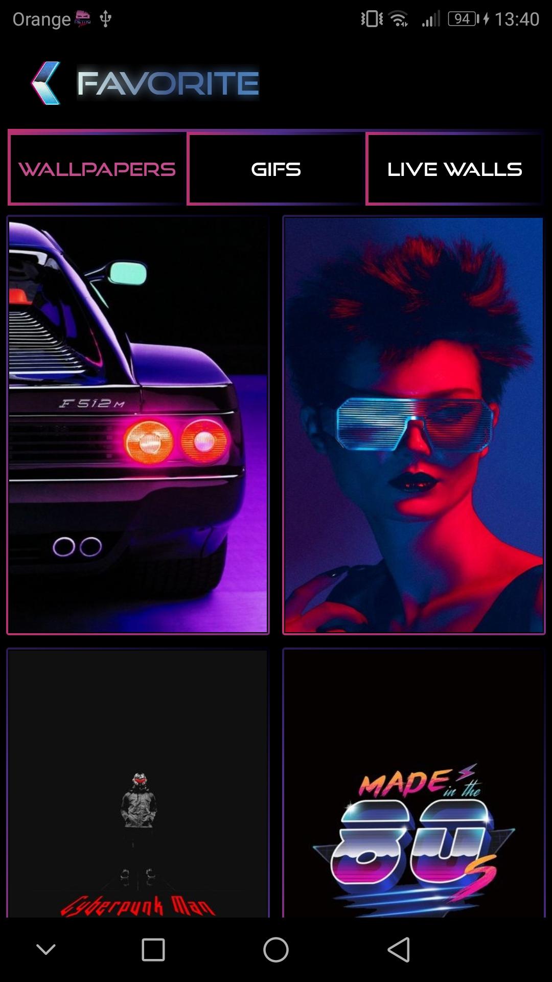 اسکرین شات 7 برنامه Retrowave HD Wallpapers