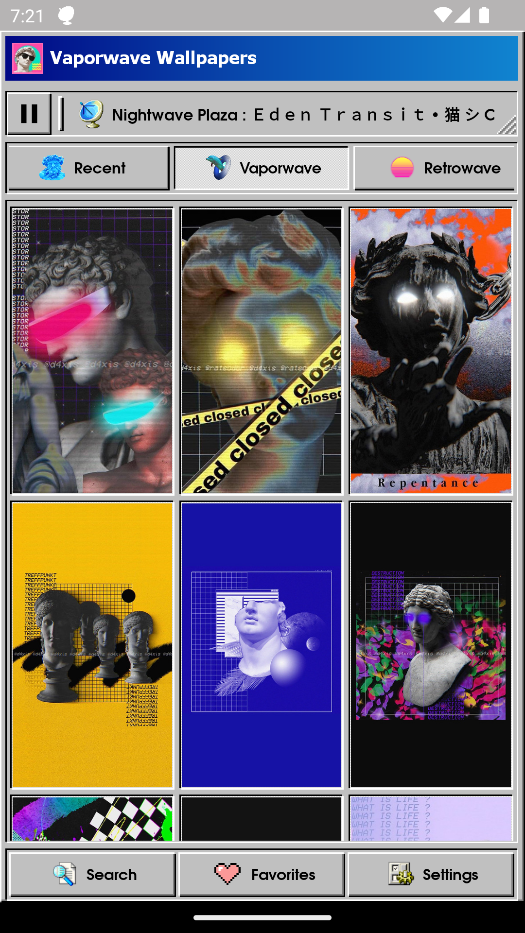 اسکرین شات 1 برنامه Vaporwave Wallpapers & Radio