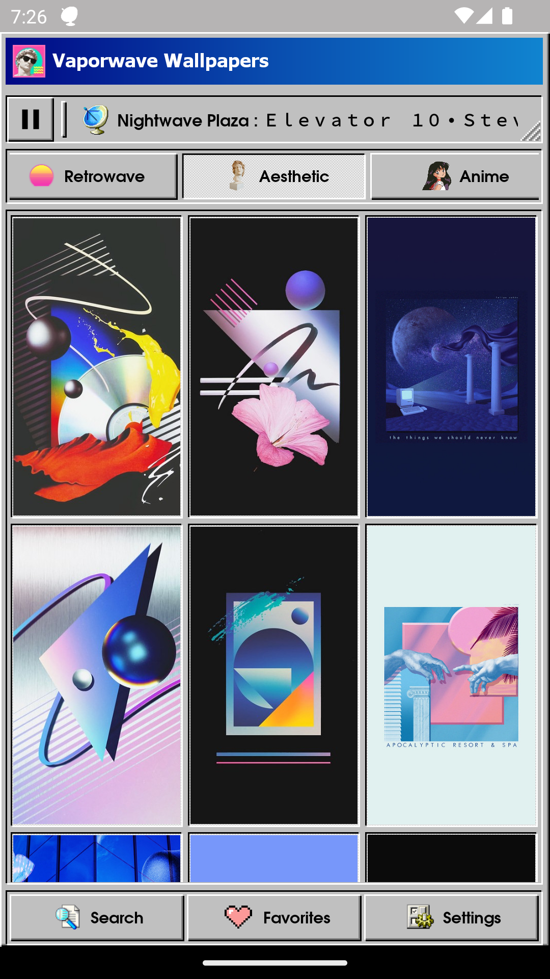 اسکرین شات 4 برنامه Vaporwave Wallpapers & Radio