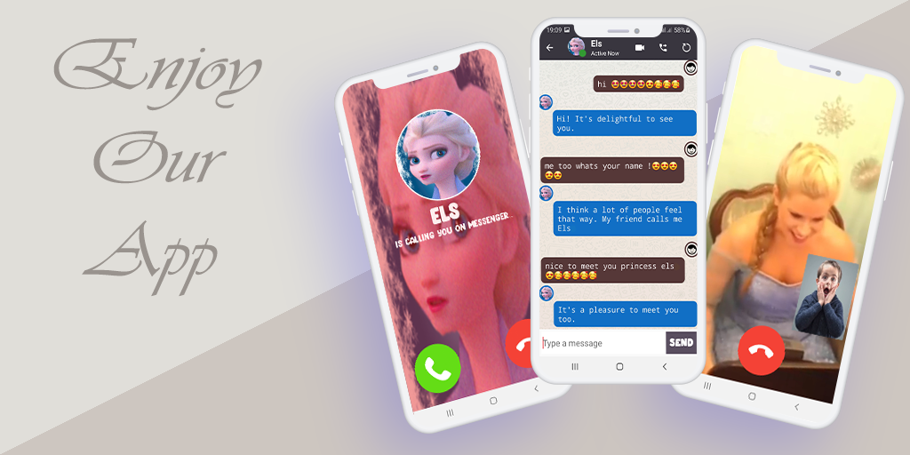 اسکرین شات 1 بازی fake video call princess ice