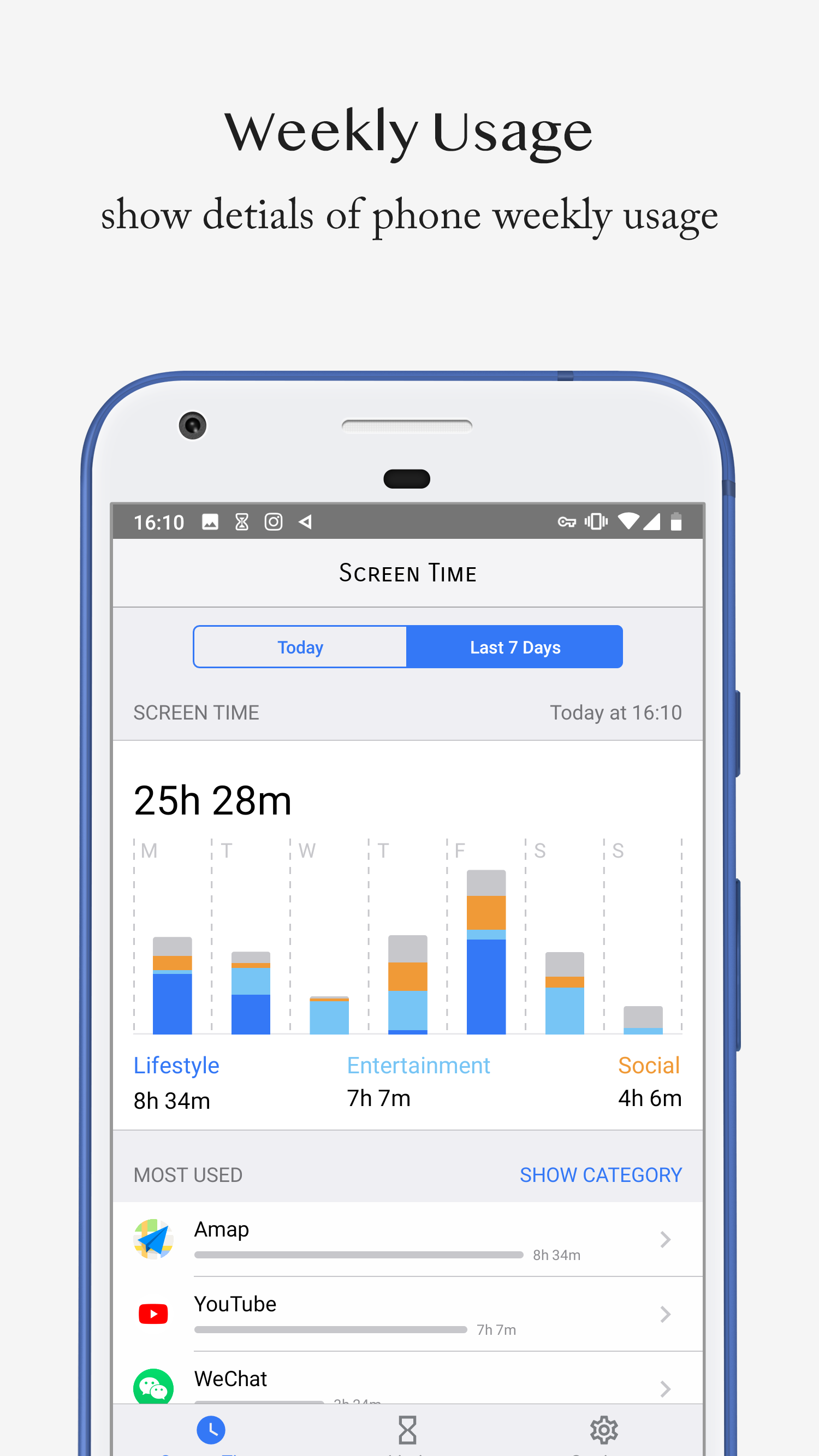 اسکرین شات 2 برنامه Screen Time - Restrain yoursel