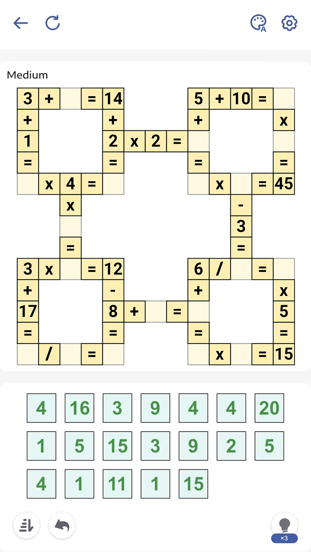 اسکرین شات 1 بازی Crossmath - Math Puzzle Games