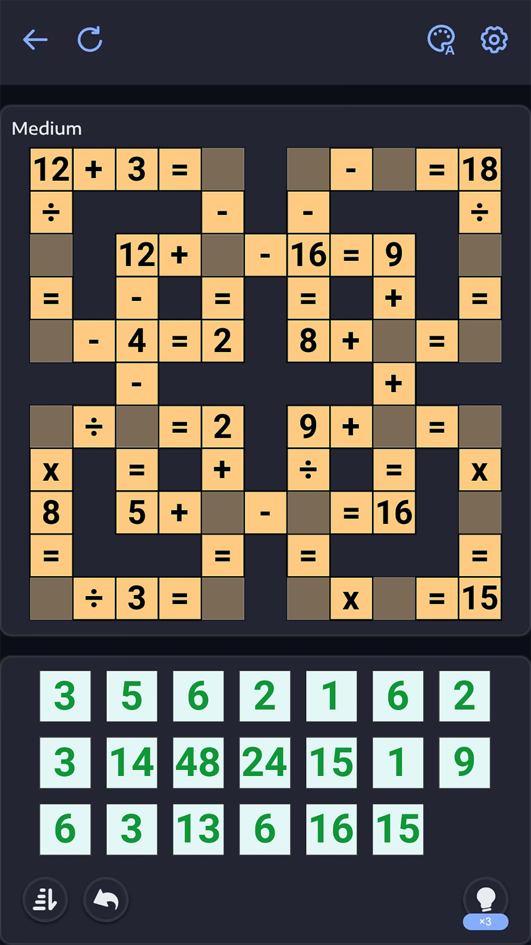 اسکرین شات 2 بازی Crossmath - Math Puzzle Games