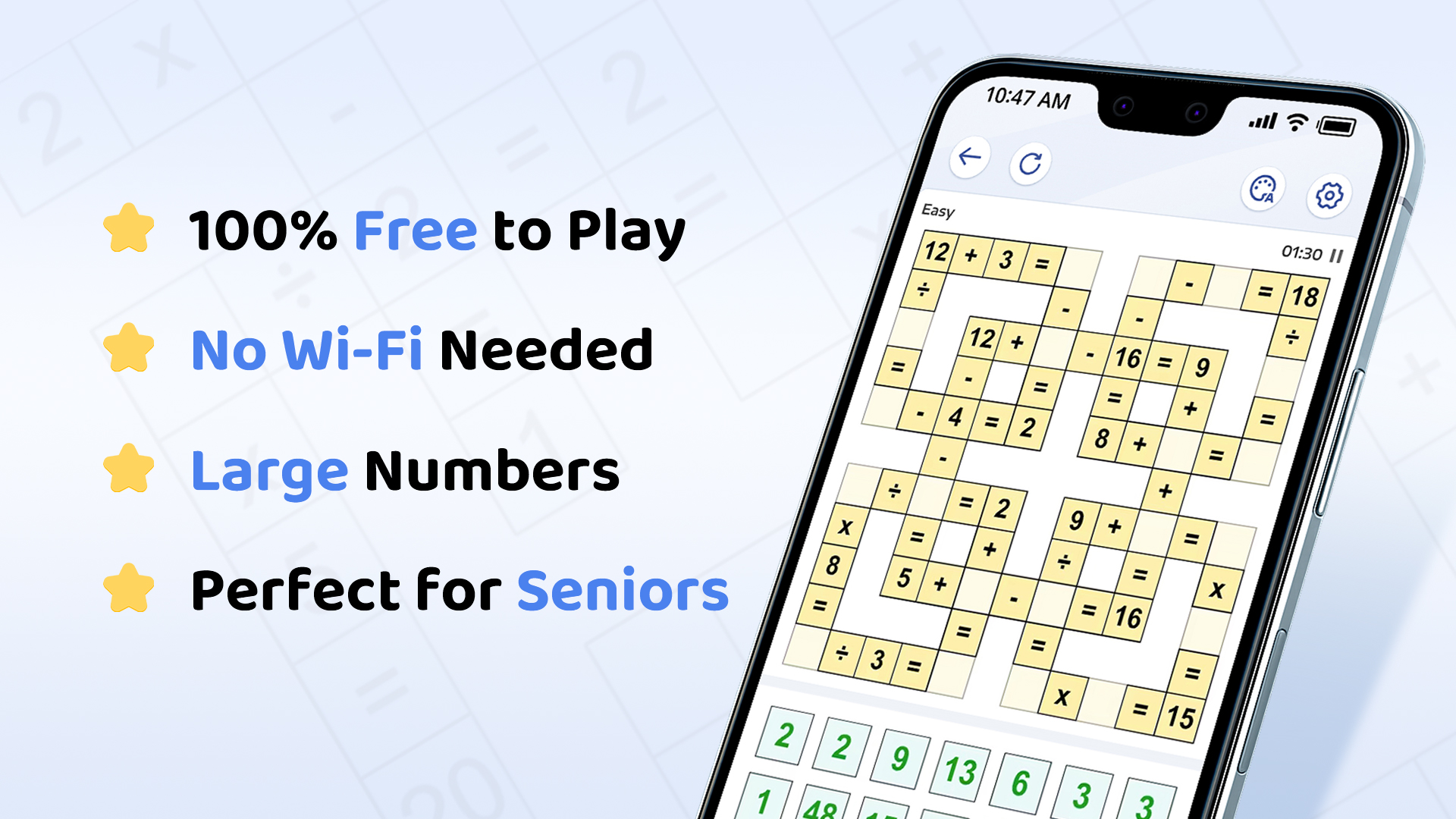 اسکرین شات 1 بازی Crossmath® - Math Puzzle Games