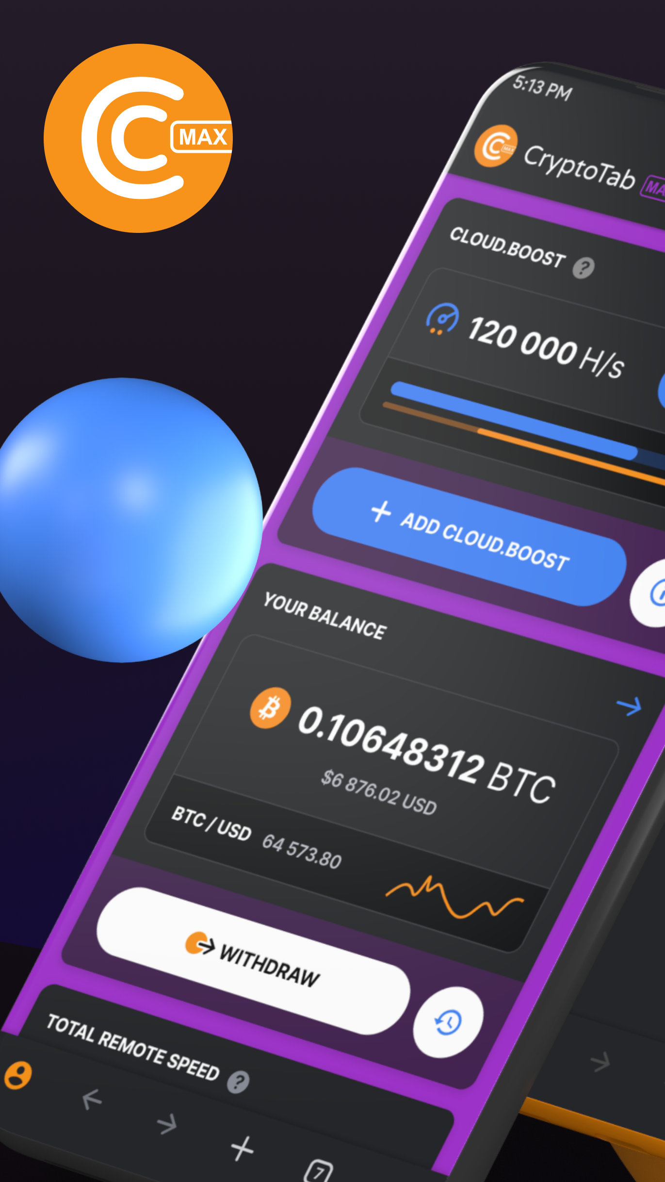اسکرین شات 1 برنامه CryptoTab Browser Max Speed