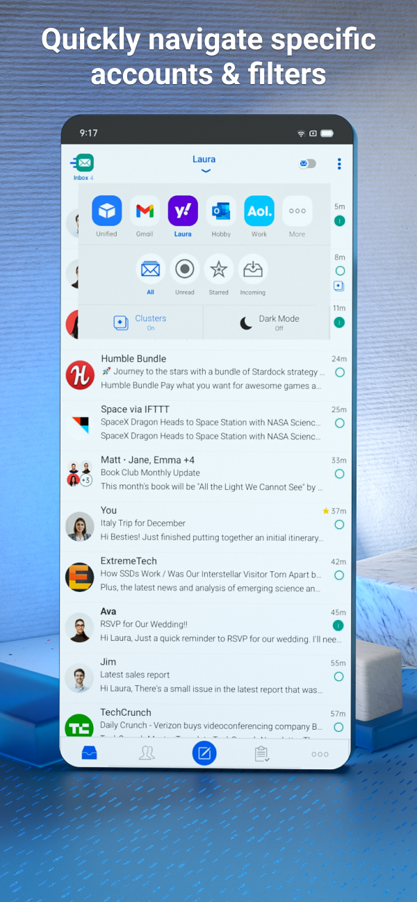 اسکرین شات 1 برنامه Email Blue Mail - Calendar