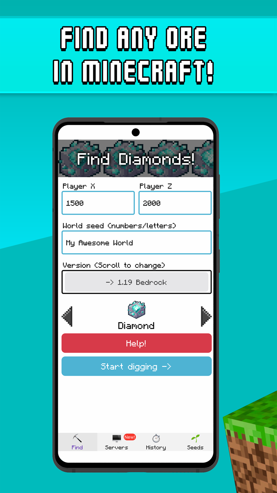 اسکرین شات 1 بازی Find Diamonds for Mine & craft