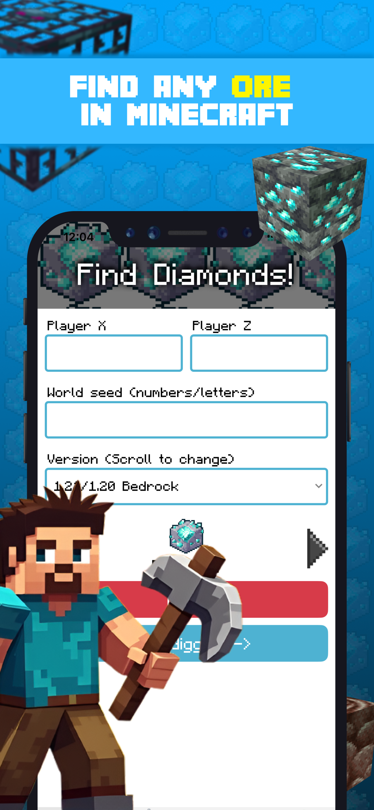 اسکرین شات 1 بازی Find Diamonds for Mine & craft
