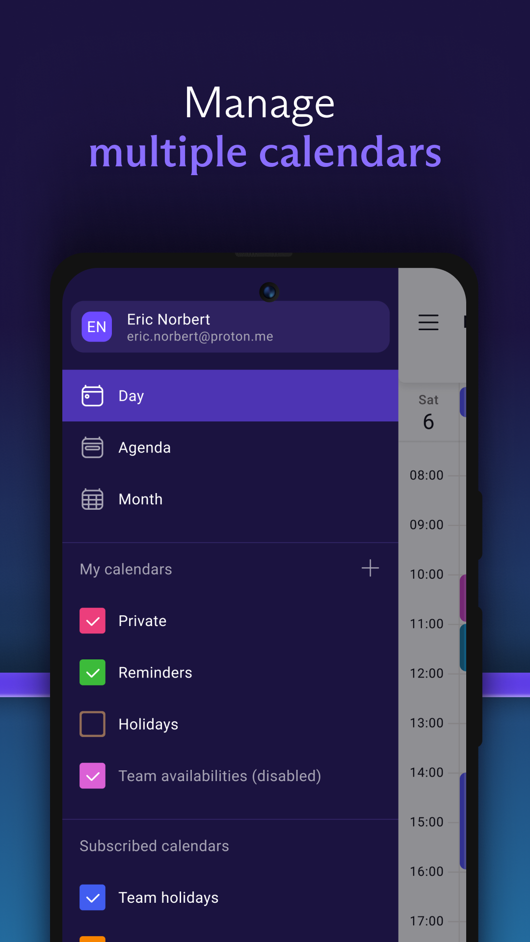 اسکرین شات 5 برنامه Proton Calendar: Secure Events
