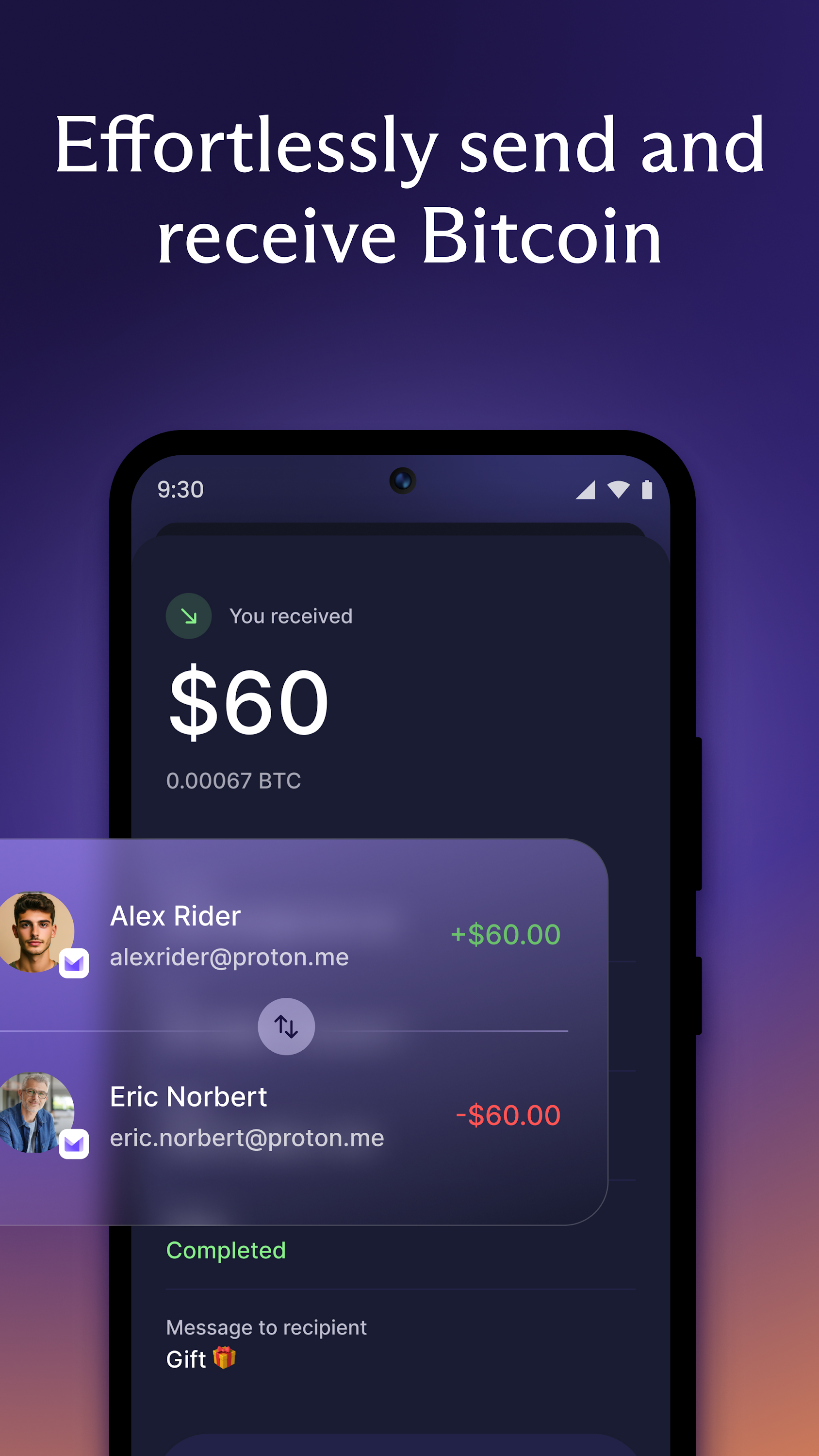 اسکرین شات 2 برنامه Proton Wallet: Secure Bitcoin