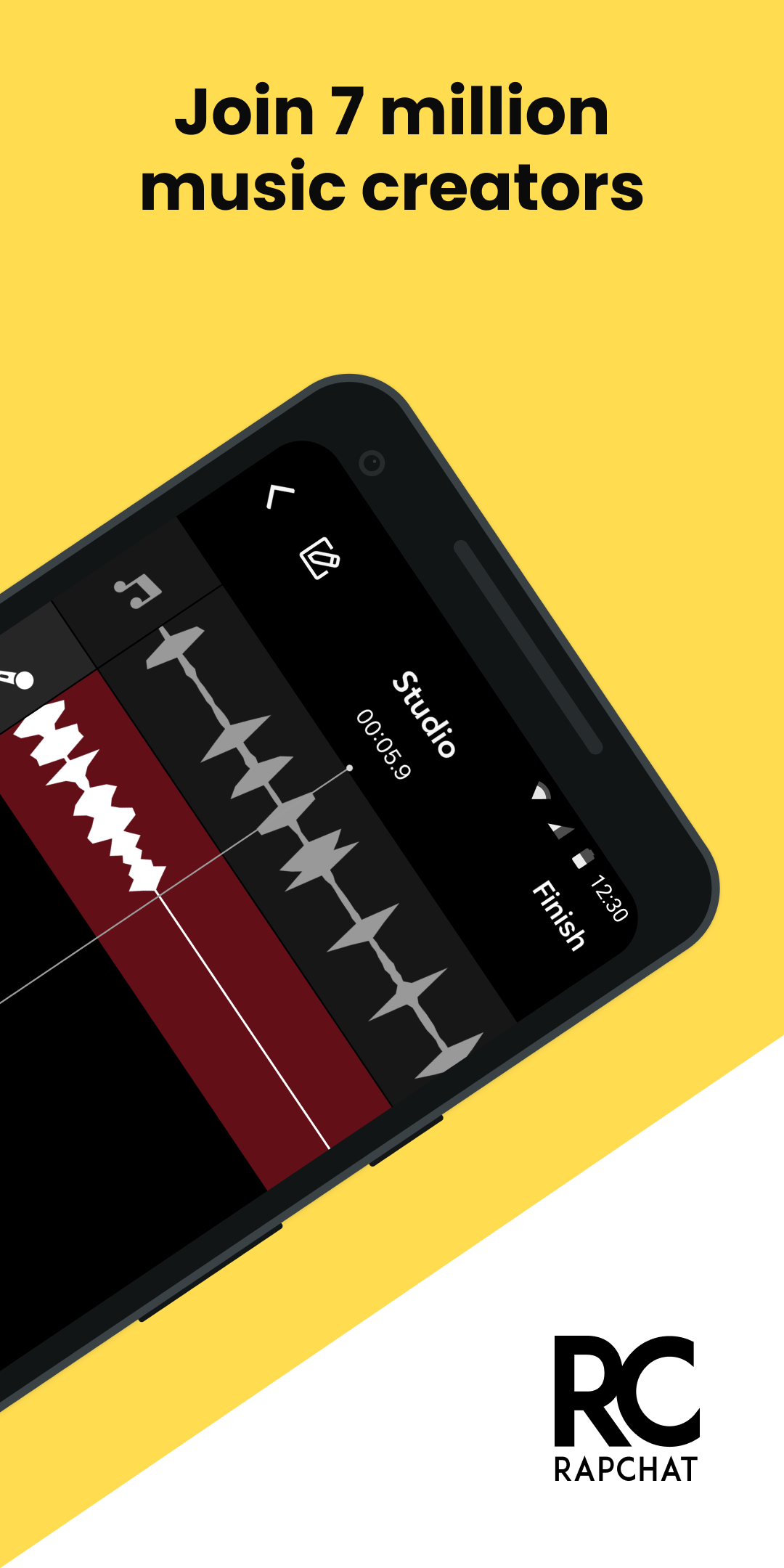 اسکرین شات 2 برنامه Rapchat: Music Maker Studio