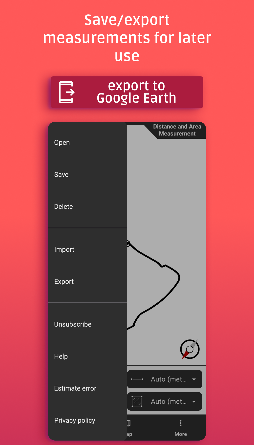 اسکرین شات 4 برنامه Distance and area measurement