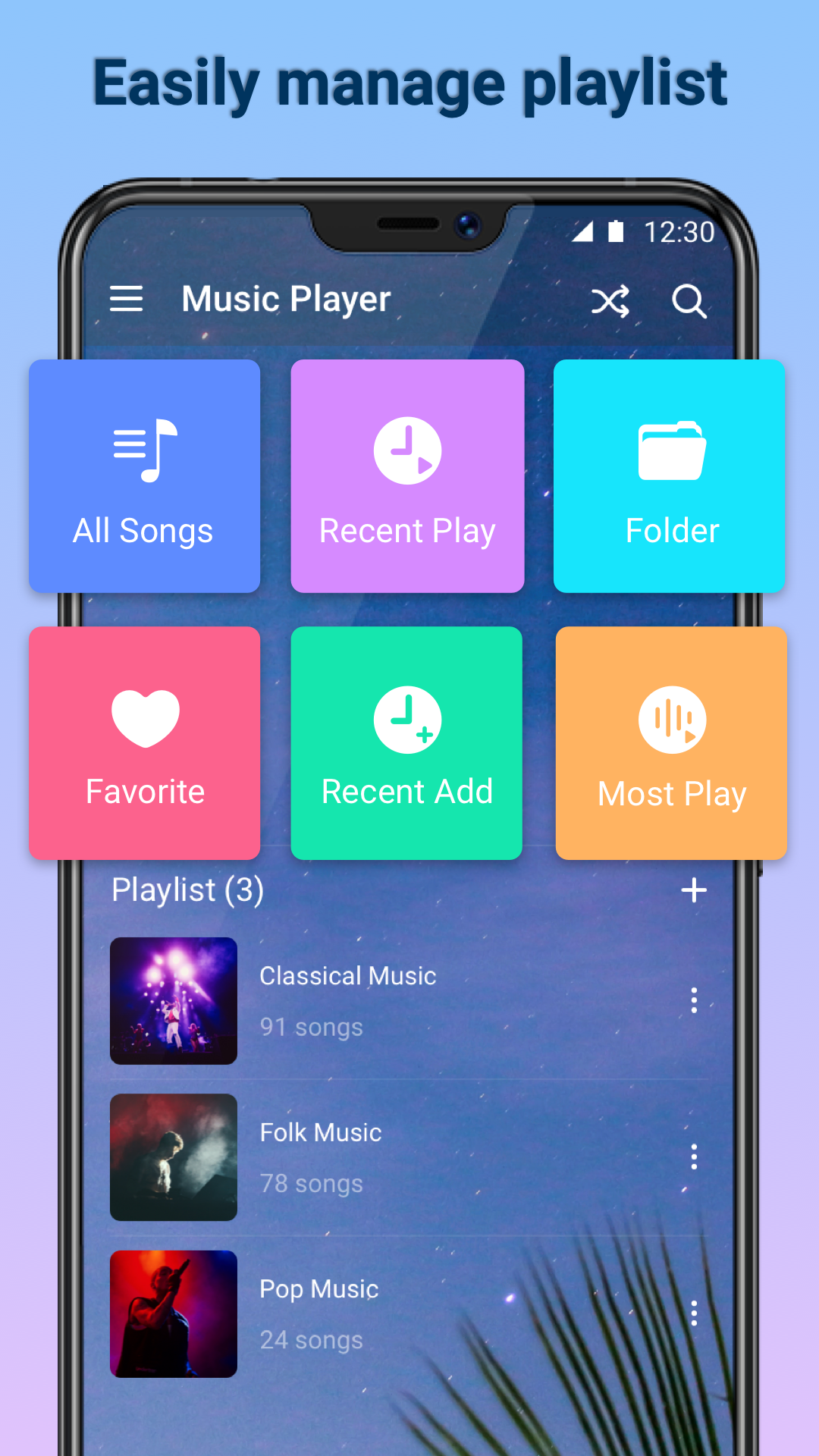 اسکرین شات 2 برنامه MP3 Player Pro - Music Player