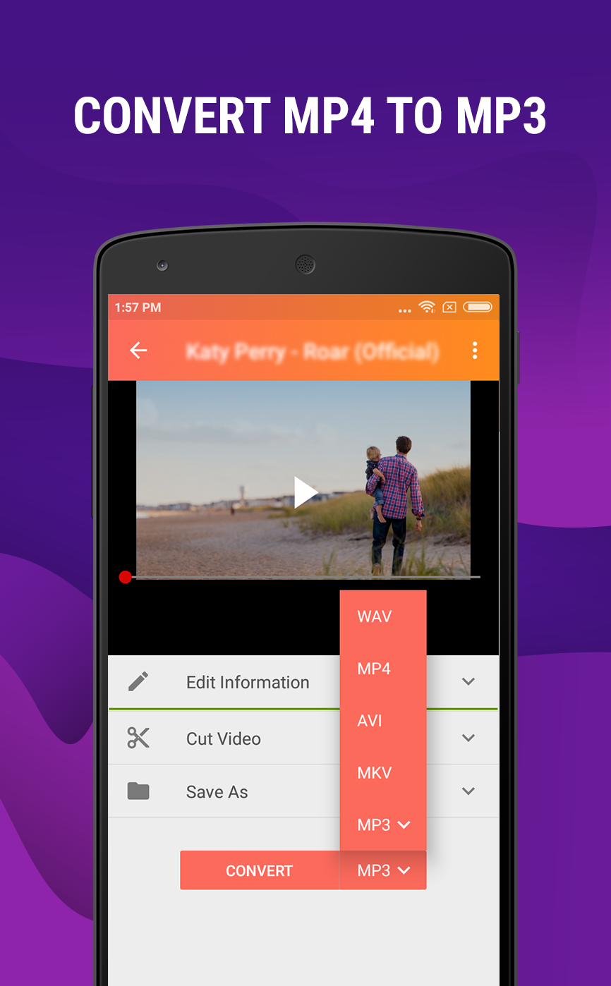 اسکرین شات 1 برنامه Mp4 to Mp3 - Convert Video to