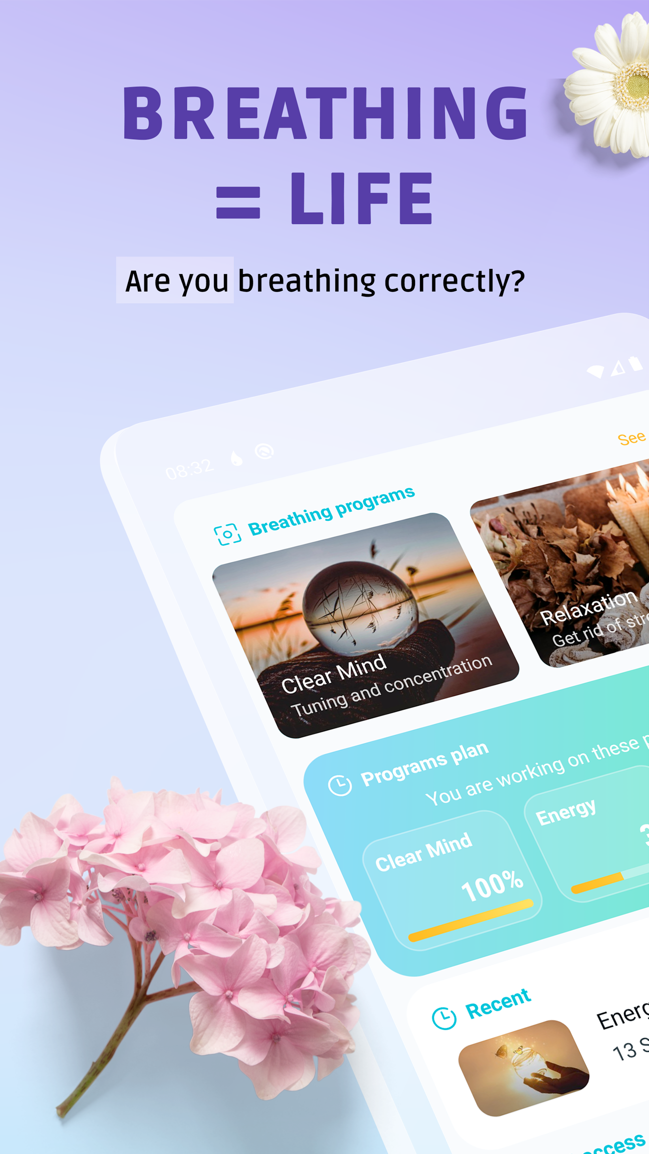 اسکرین شات 1 برنامه Pranaria - Breathing exercises