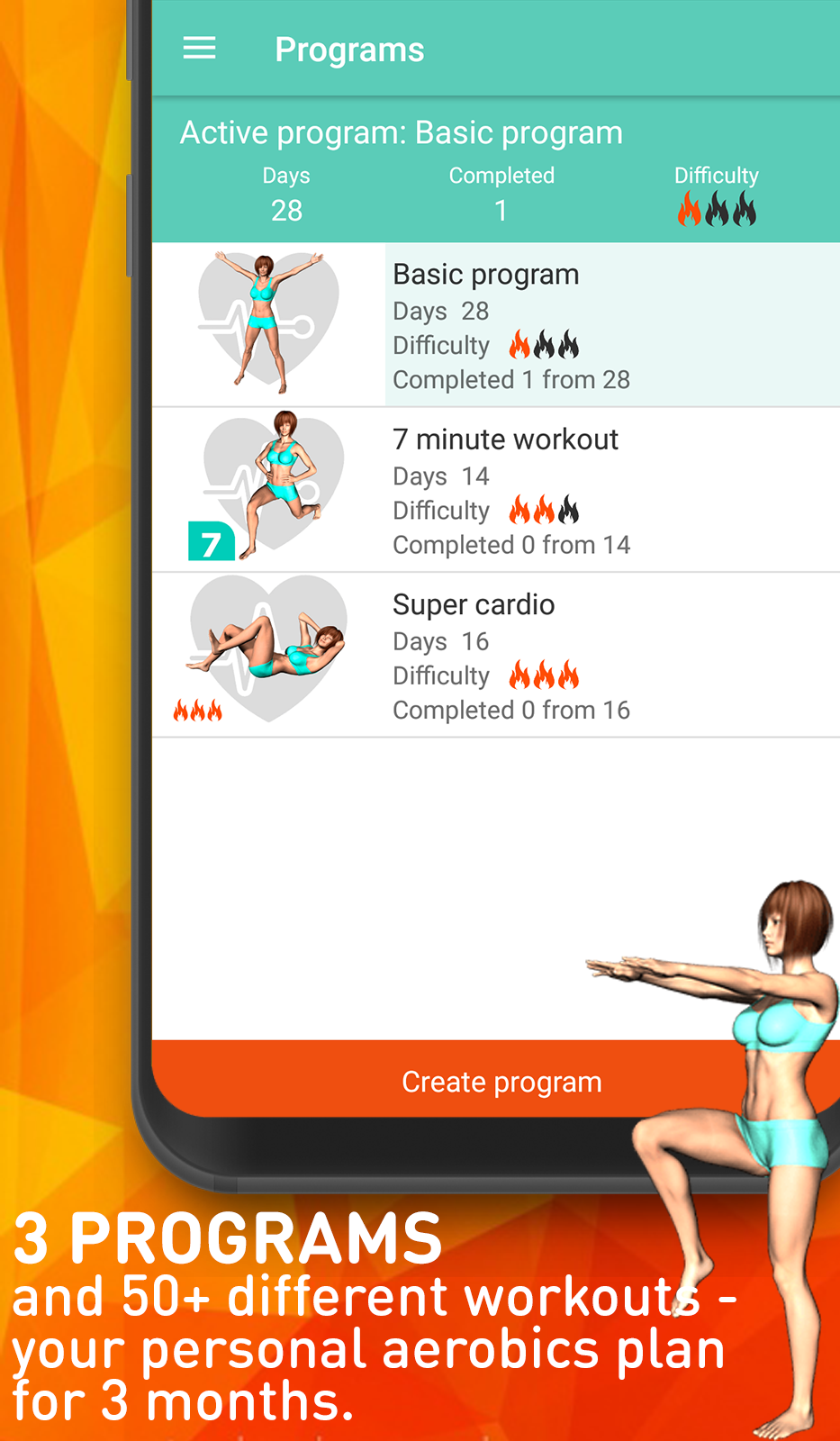 اسکرین شات 2 برنامه Aerobics workout at home