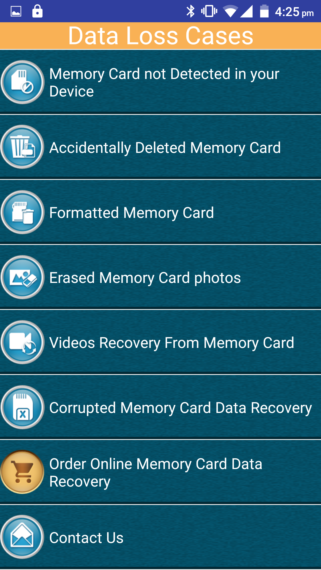 اسکرین شات 1 برنامه Memory Card Data Recovery Help