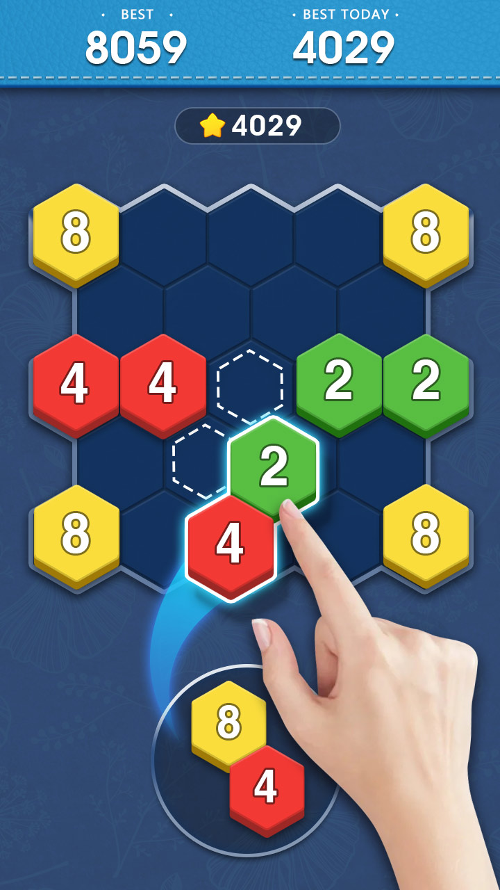 اسکرین شات 4 بازی Merge Block - 2048 Hexa puzzle