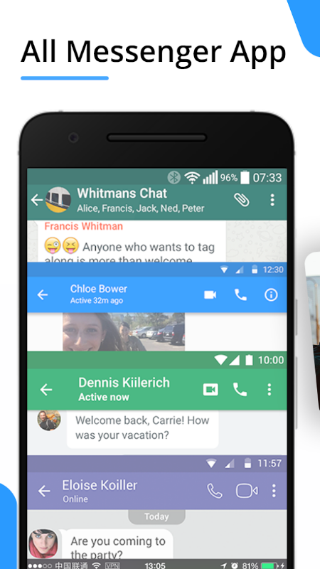 اسکرین شات 1 برنامه All Messenger: All in one App