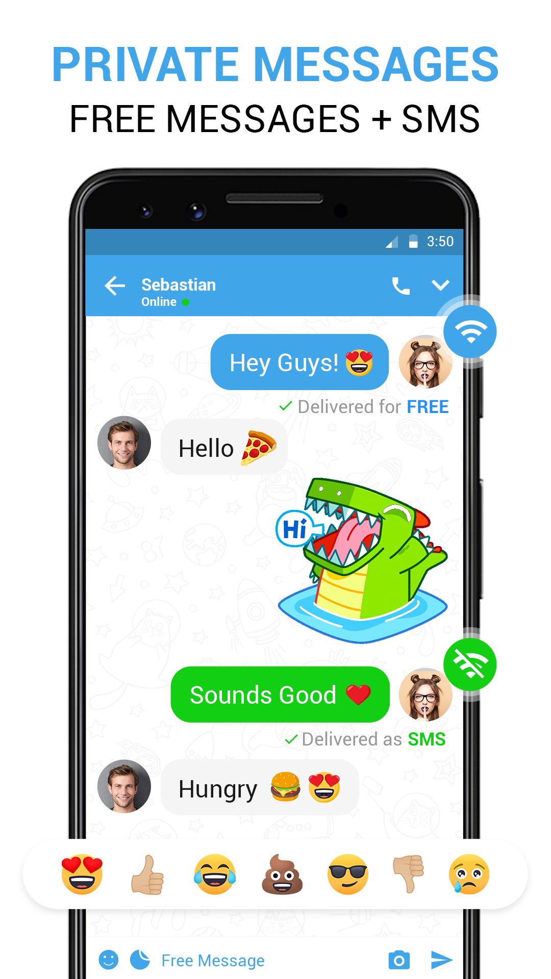 اسکرین شات 1 برنامه Messenger - Text Messages SMS
