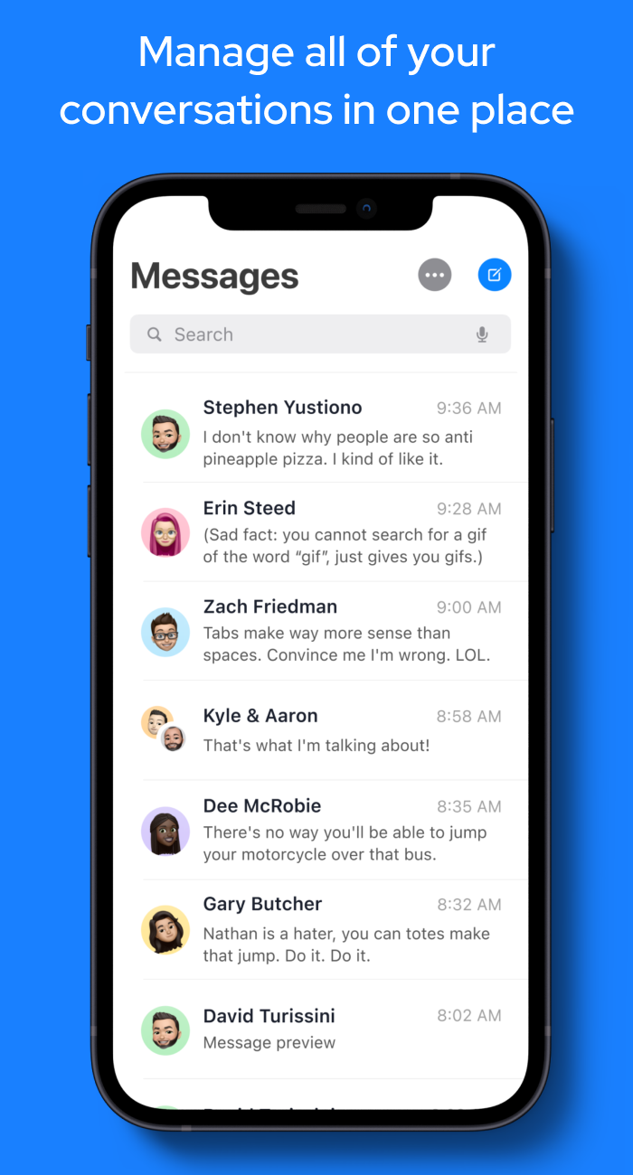 اسکرین شات 1 برنامه Messages OS 17 - Messenger