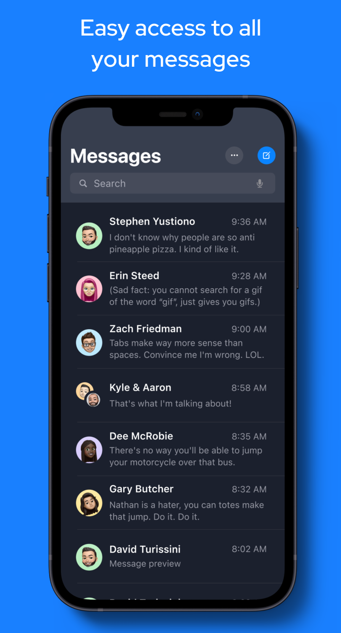 اسکرین شات 6 برنامه Messages OS 17 - Messenger