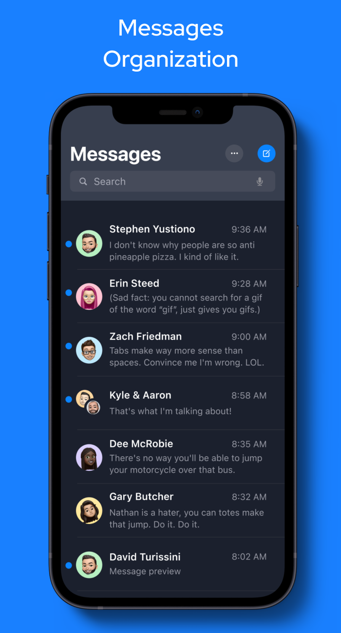 اسکرین شات 5 برنامه Messages OS 17 - Messenger