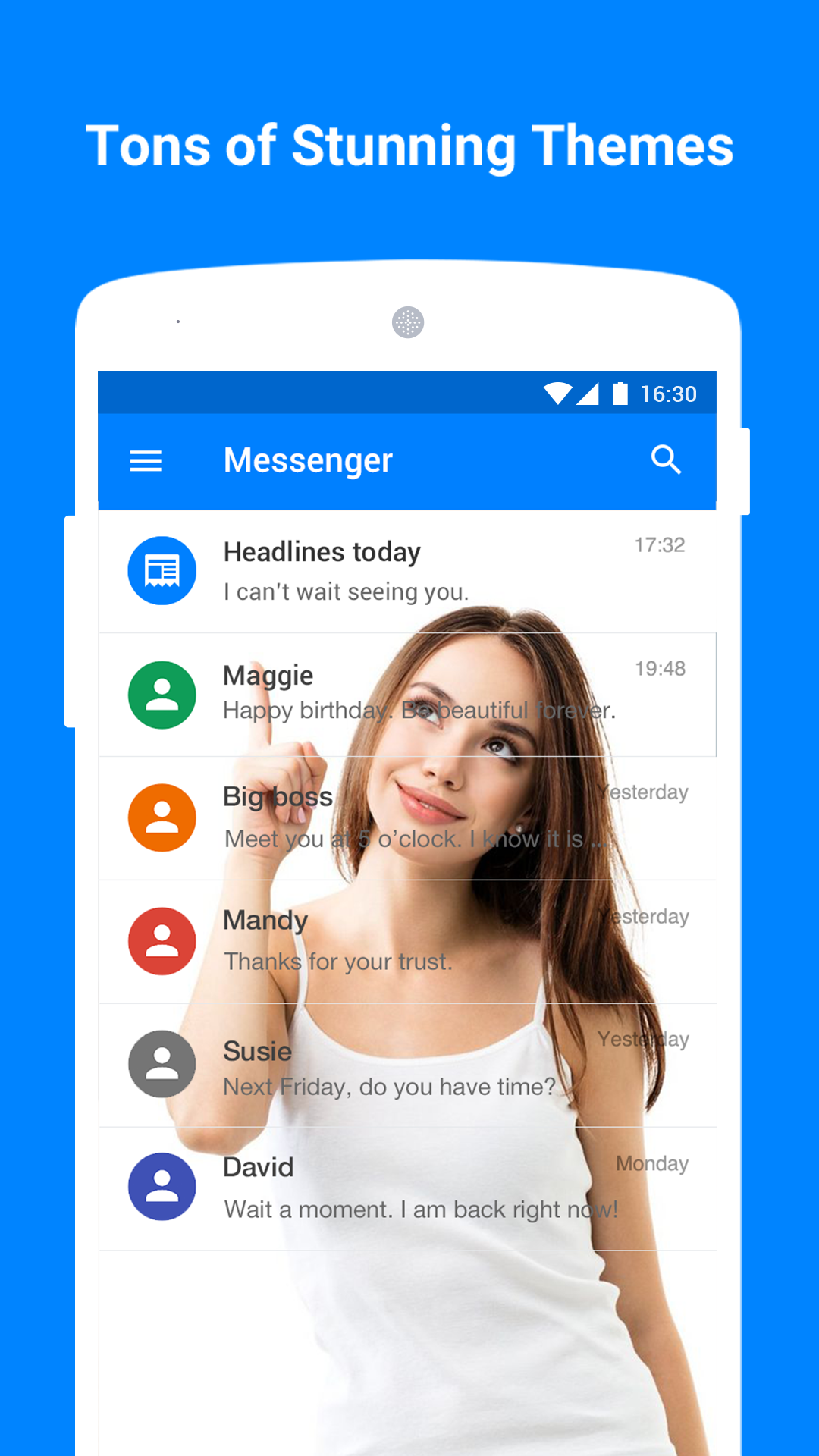 اسکرین شات 3 برنامه Messenger - Texting App
