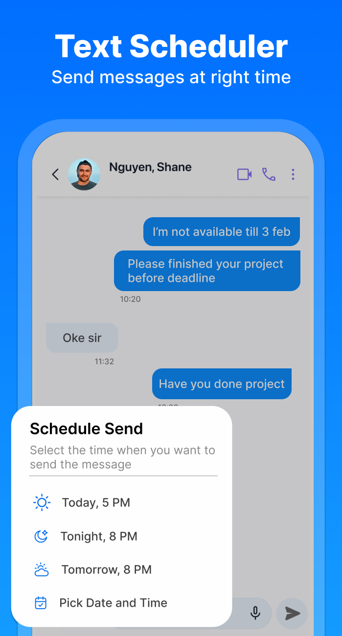اسکرین شات 3 برنامه Messenger: Text Messages