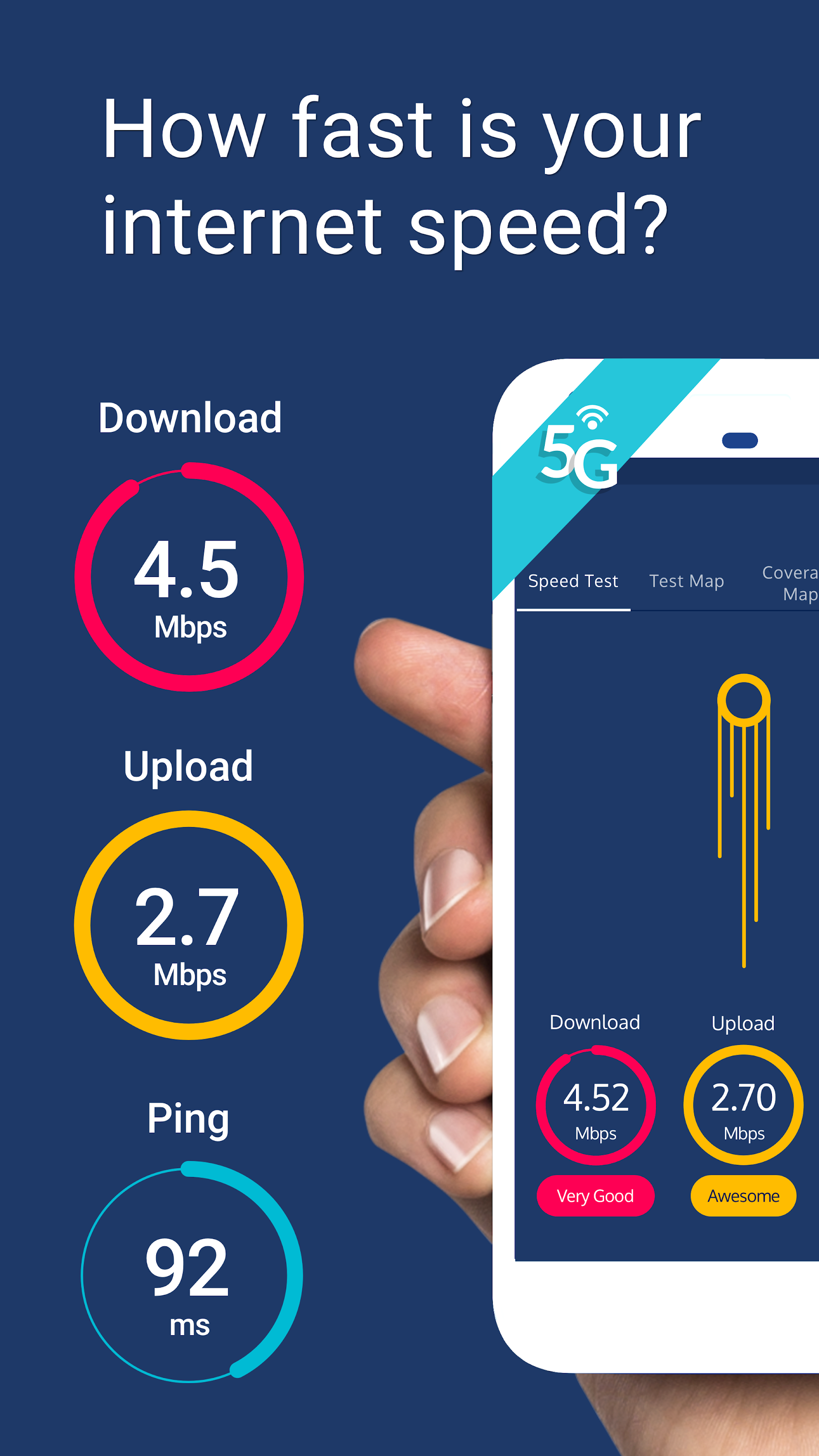 اسکرین شات 1 برنامه Meteor Speed Test 4G, 5G, WiFi
