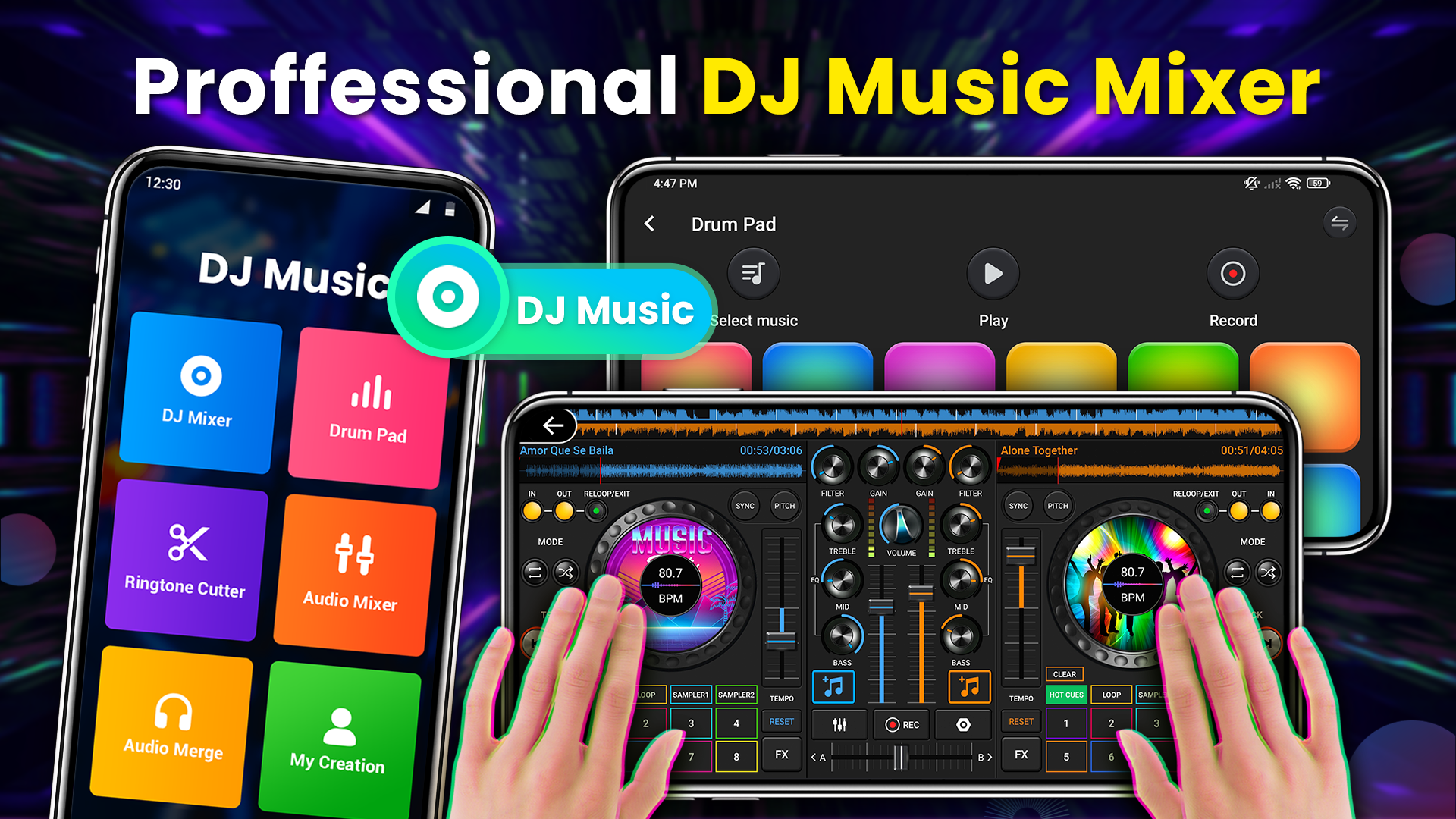 اسکرین شات 1 برنامه DJ Music Mixer - 3D DJ Player