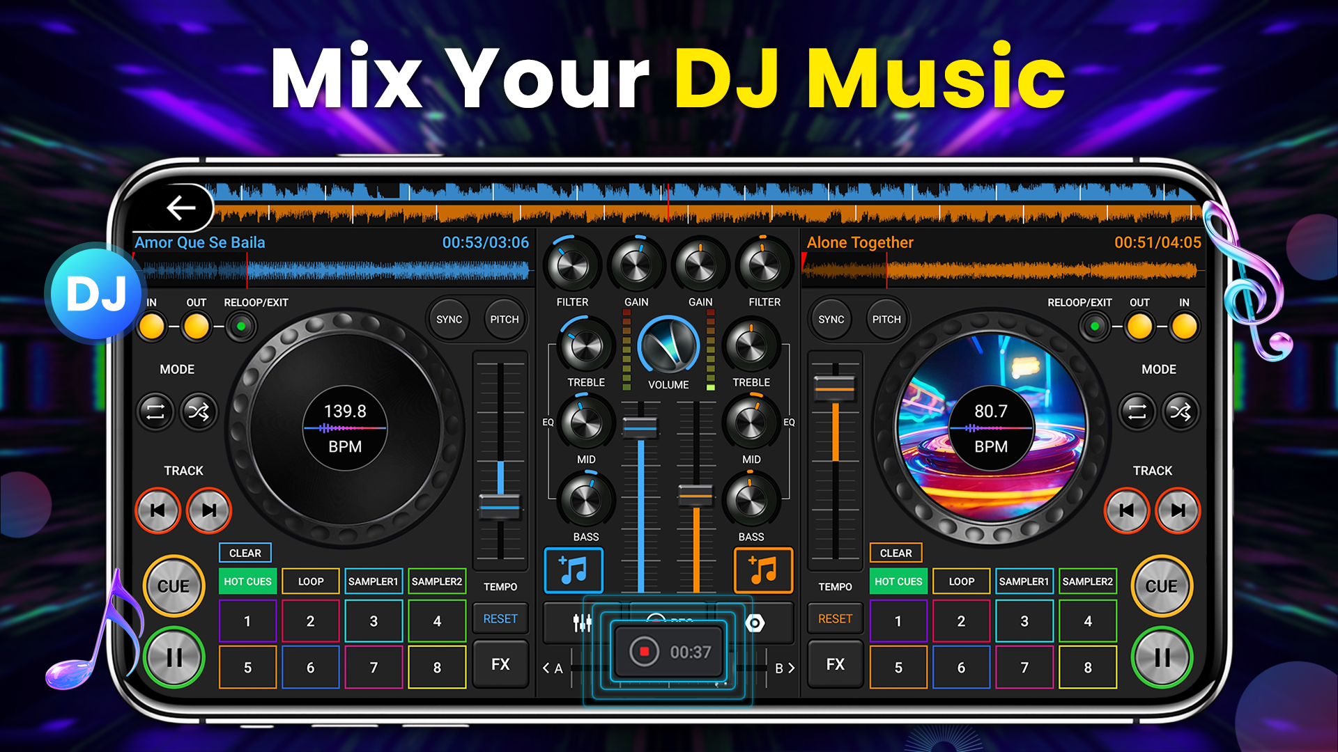 اسکرین شات 2 برنامه DJ Music Mixer - 3D DJ Player