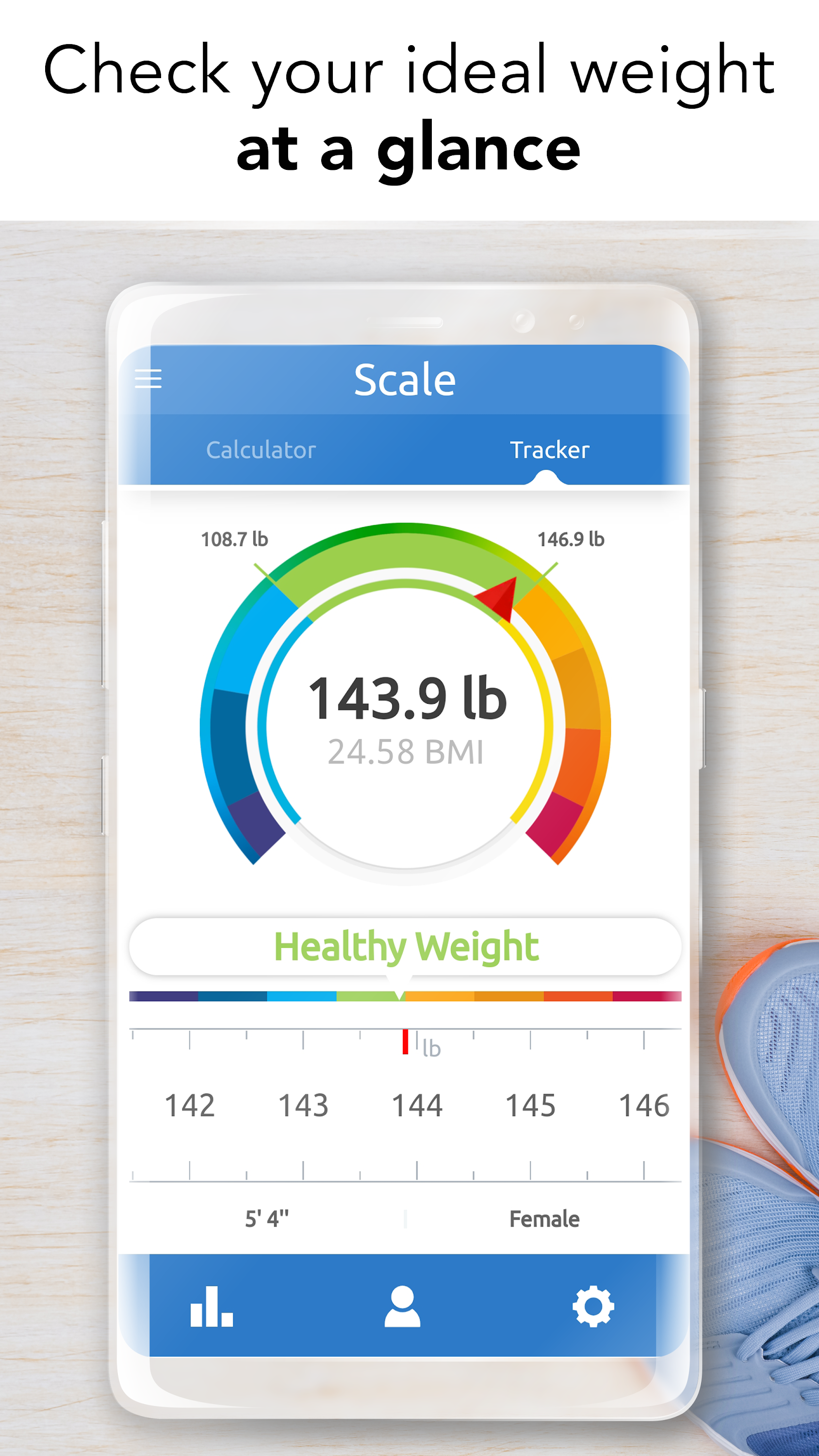 اسکرین شات 1 برنامه Ideal Weight - BMI Calculator