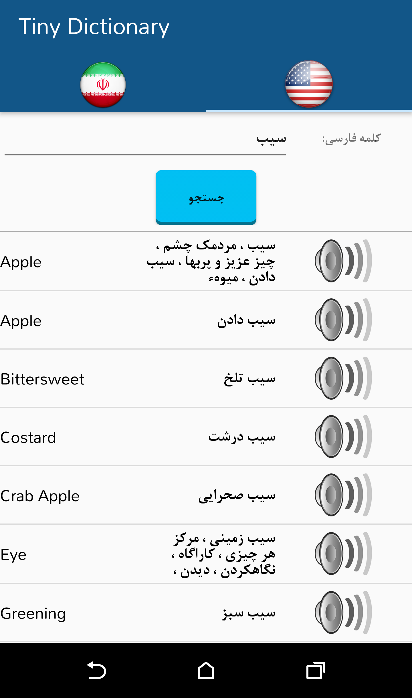 اسکرین شات 3 برنامه تاینی دیکشنری
