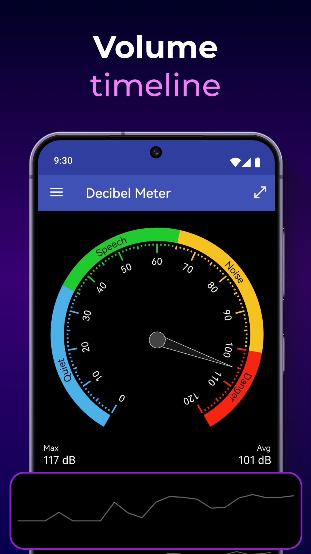 اسکرین شات 3 برنامه Decibel Meter: Sound Meter App